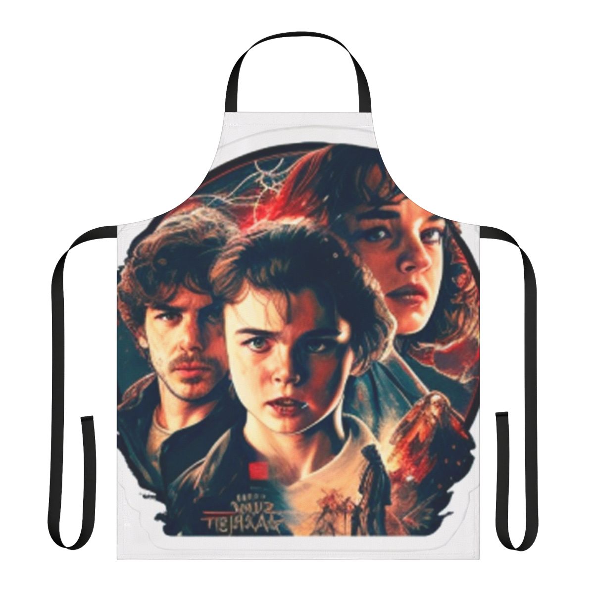 Stranger Things themed apron with "Don't Lie" quote and character imagery