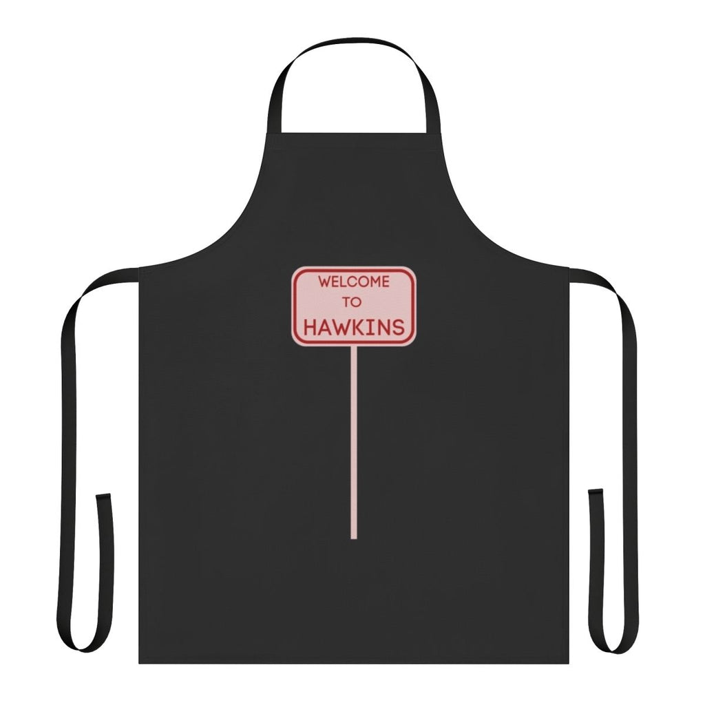 Stranger Things themed apron with Hawkins logo and design