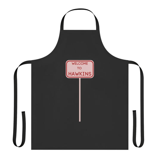 Stranger Things themed apron with Hawkins logo and design