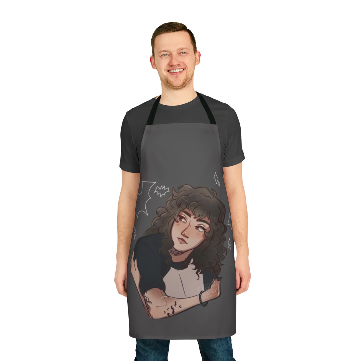 Stranger Things Themed Apron with Eleven, Demogorgon, and Upside Down Imagery