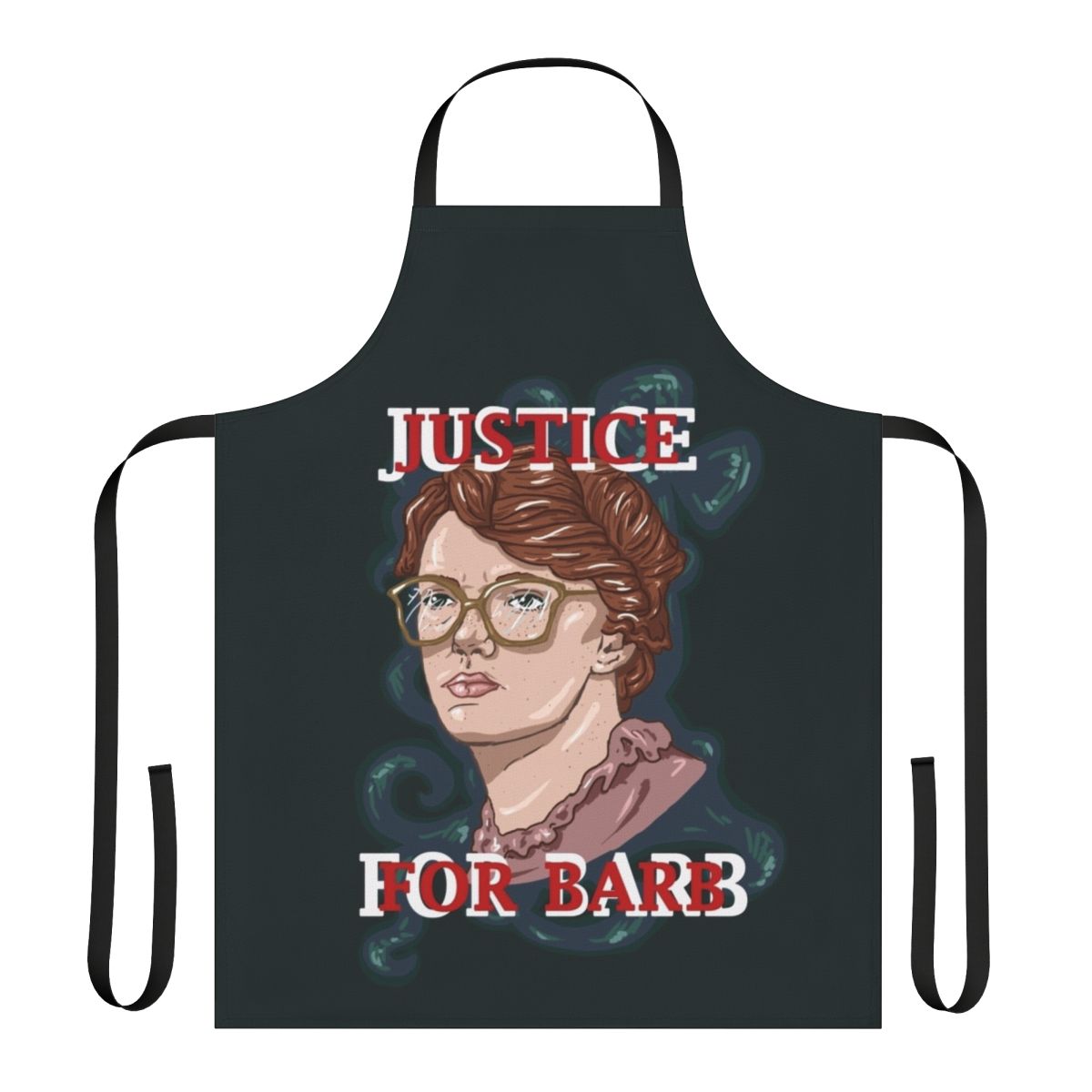 Stranger Things inspired kitchen apron featuring the character Barb