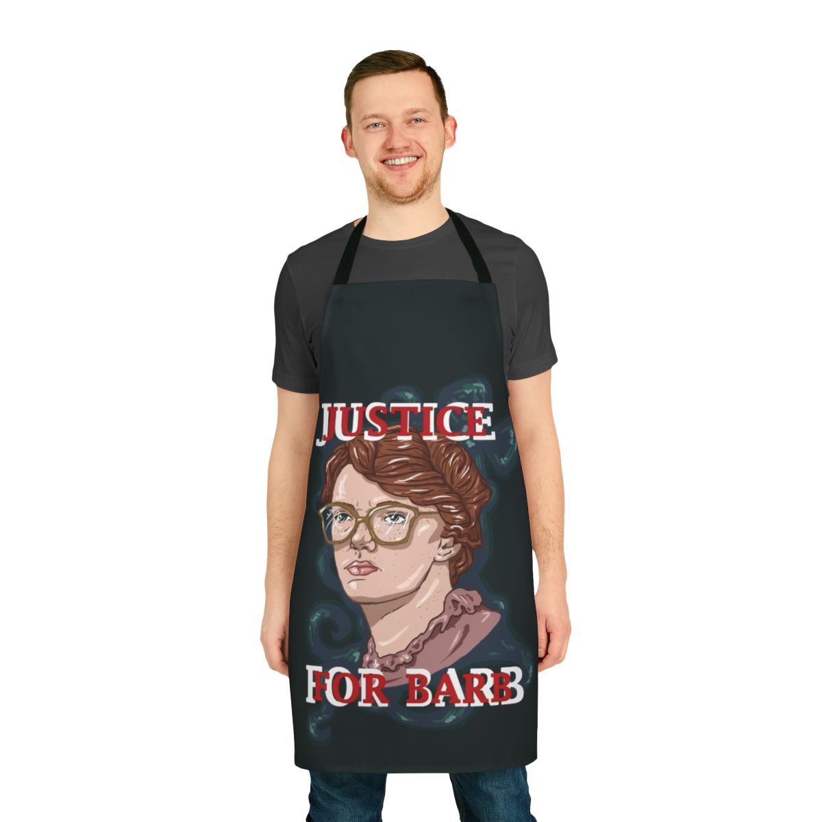 Stranger Things inspired kitchen apron featuring the character Barb