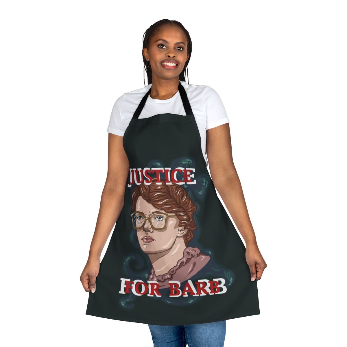 Stranger Things inspired kitchen apron featuring the character Barb