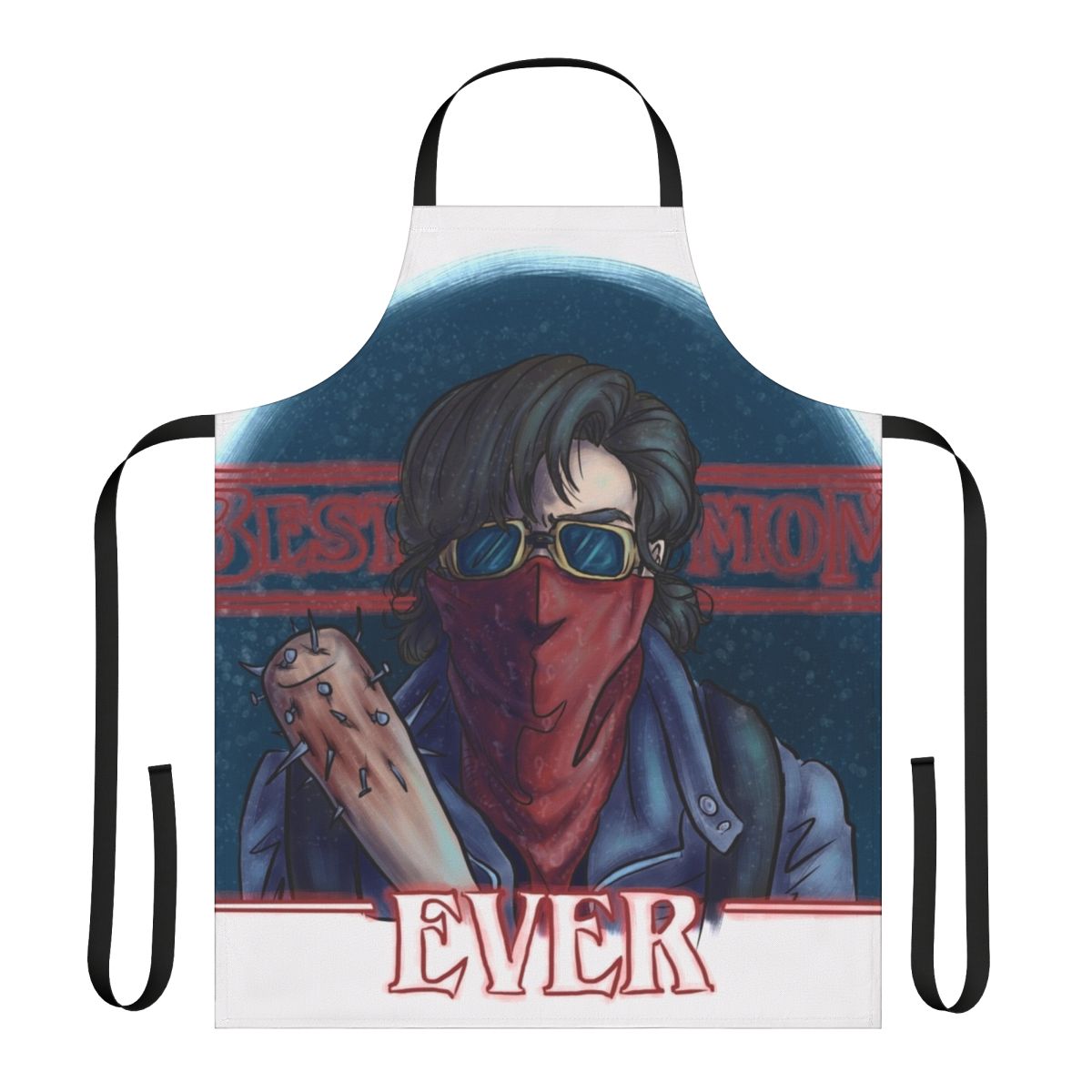 Stranger Things inspired apron with "Best Mom Ever" design