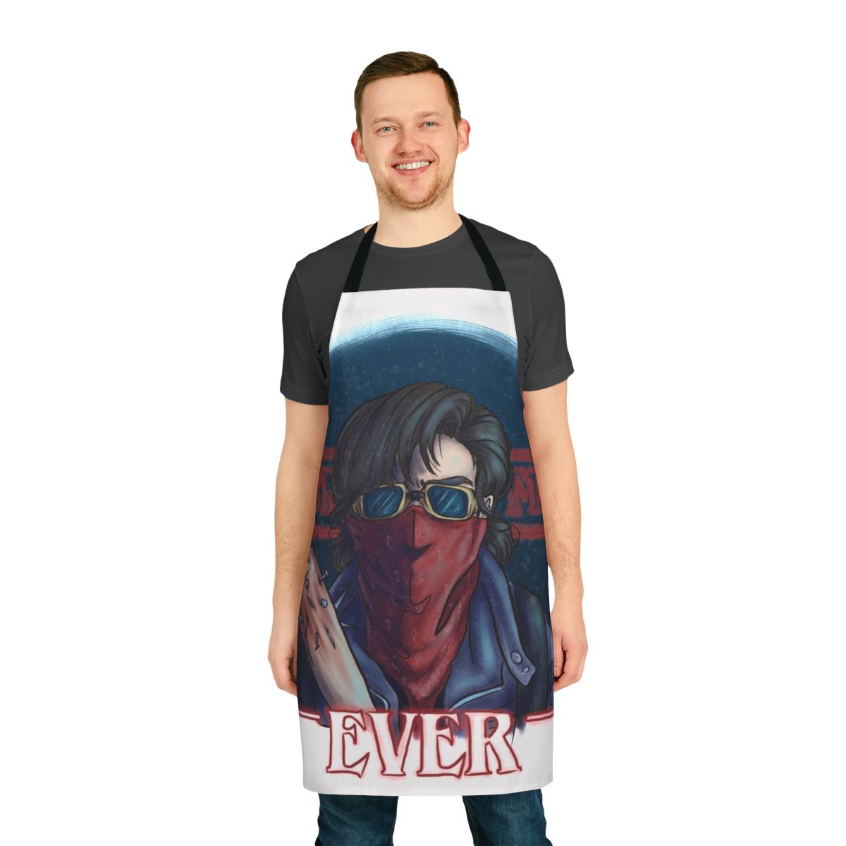 Stranger Things inspired apron with "Best Mom Ever" design