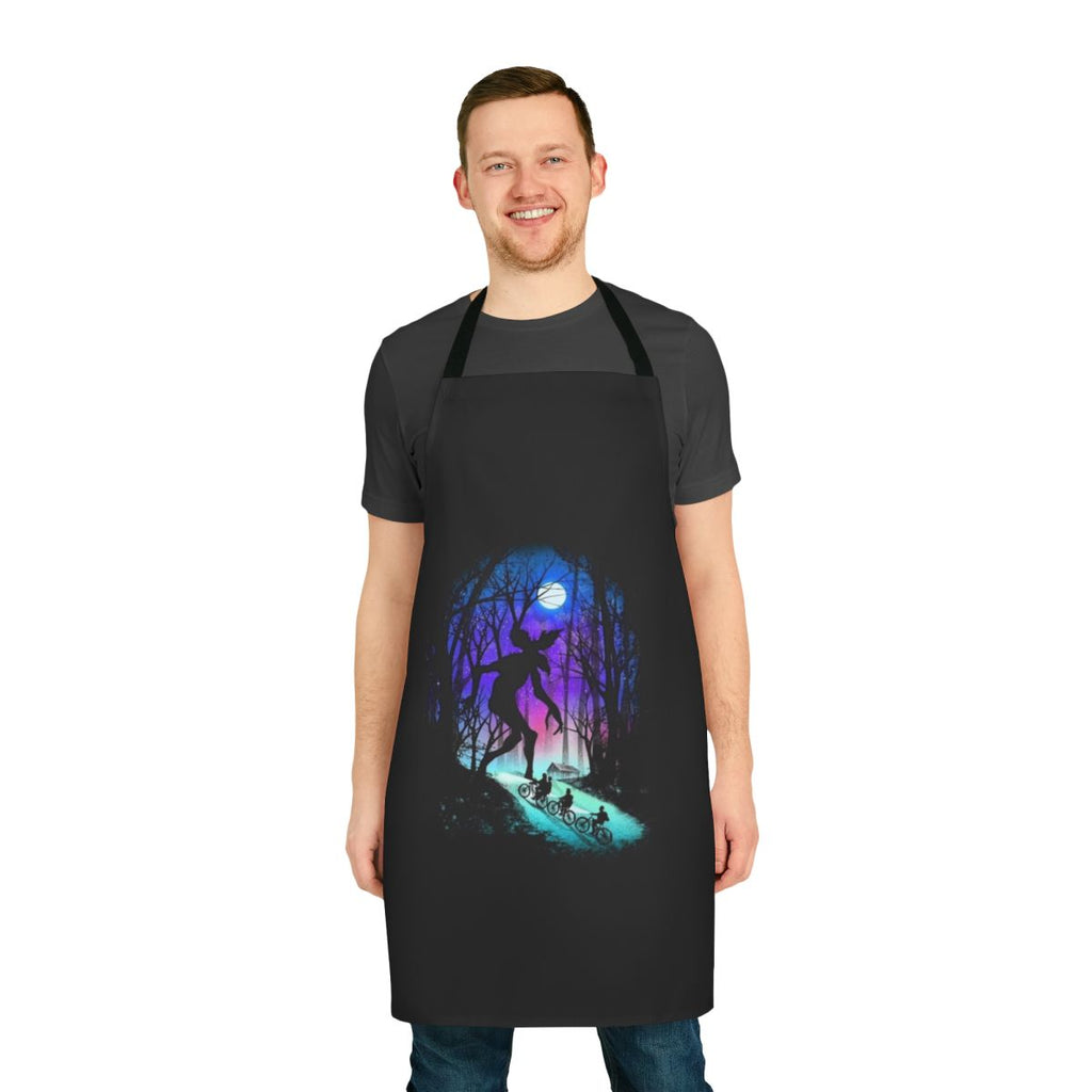 Stranger Things-themed cooking apron featuring the iconic Demogorgon character