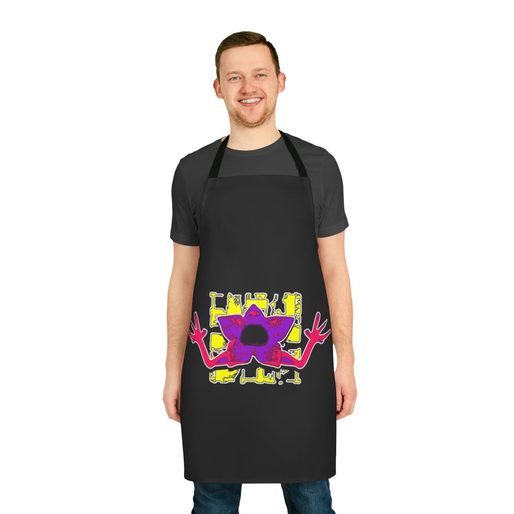 Stranger Things inspired apron featuring the Demogorgon and Eleven