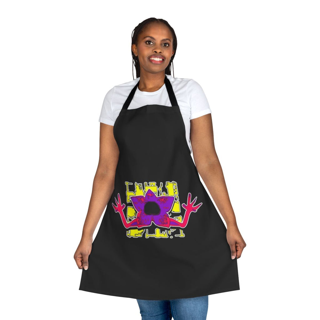 Stranger Things inspired apron featuring the Demogorgon and Eleven