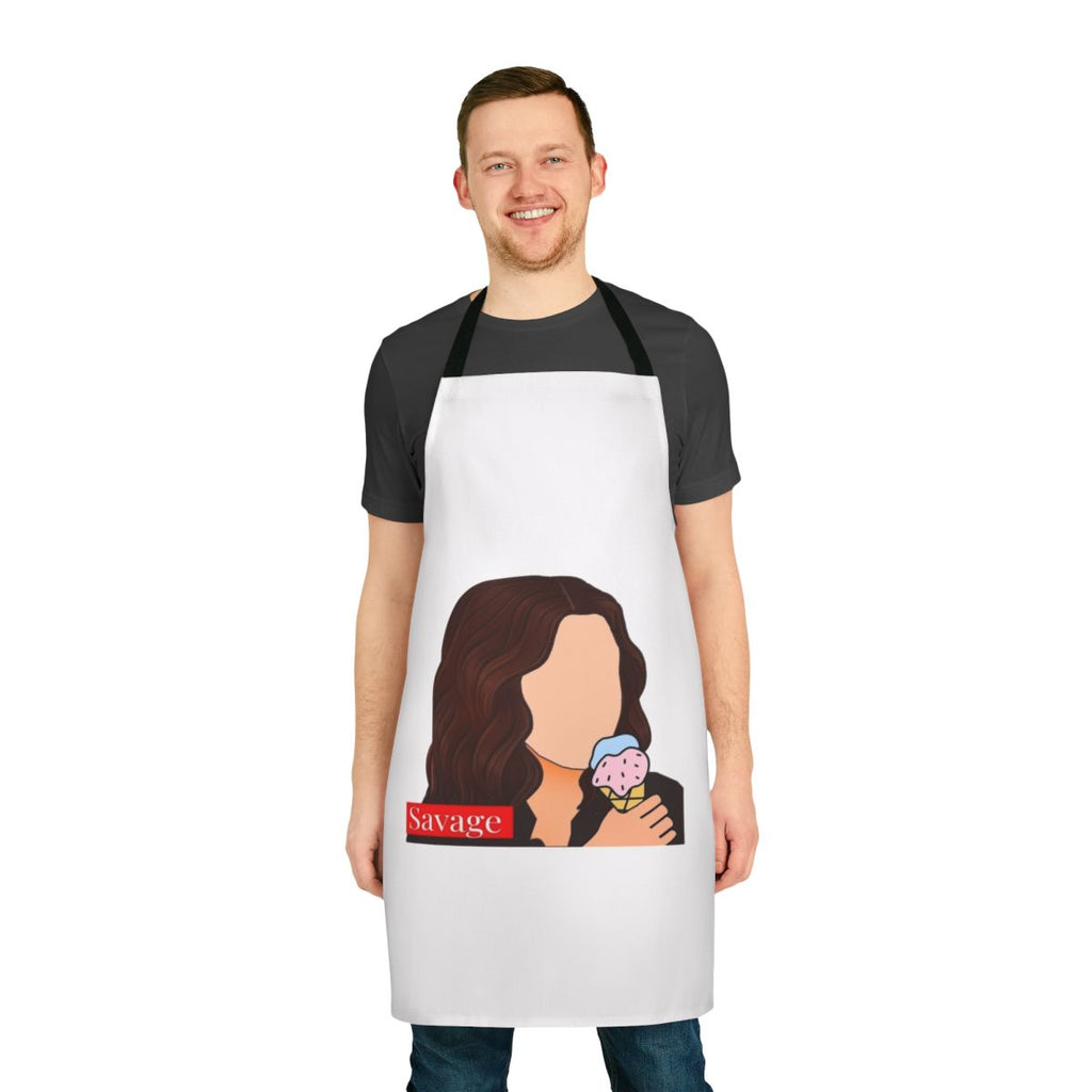 Stranger Things-inspired apron featuring characters Eleven and Max