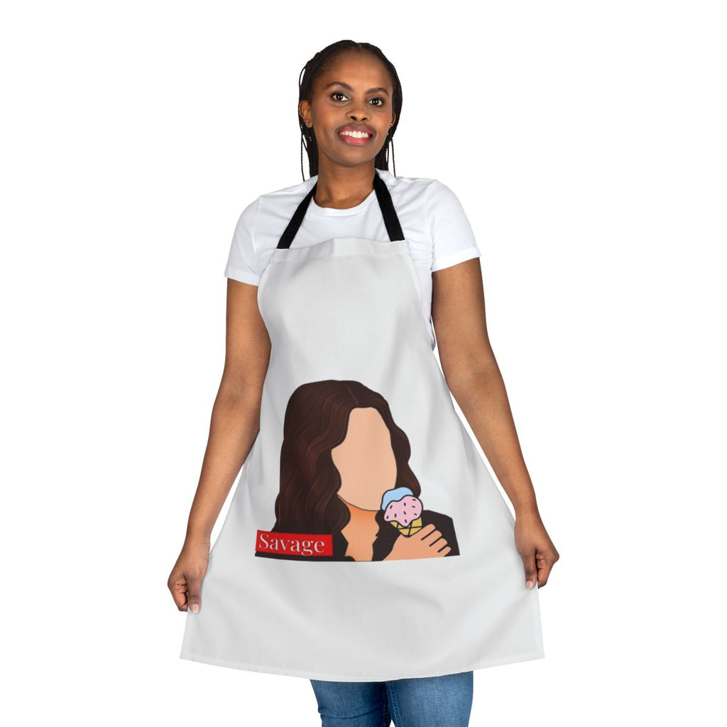 Stranger Things-inspired apron featuring characters Eleven and Max