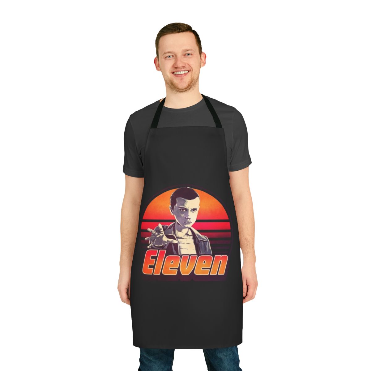 Stranger Things inspired Eleven apron with retro and vintage design