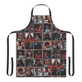 Stranger Things inspired fanart kitchen apron with characters Eleven, Steve Harrington, and Eddie Munson
