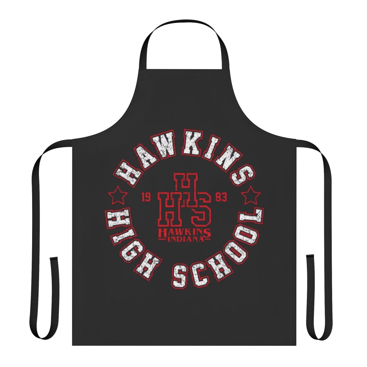 Stranger Things Hawkins High School Apron with Demogorgon and Upside Down Design