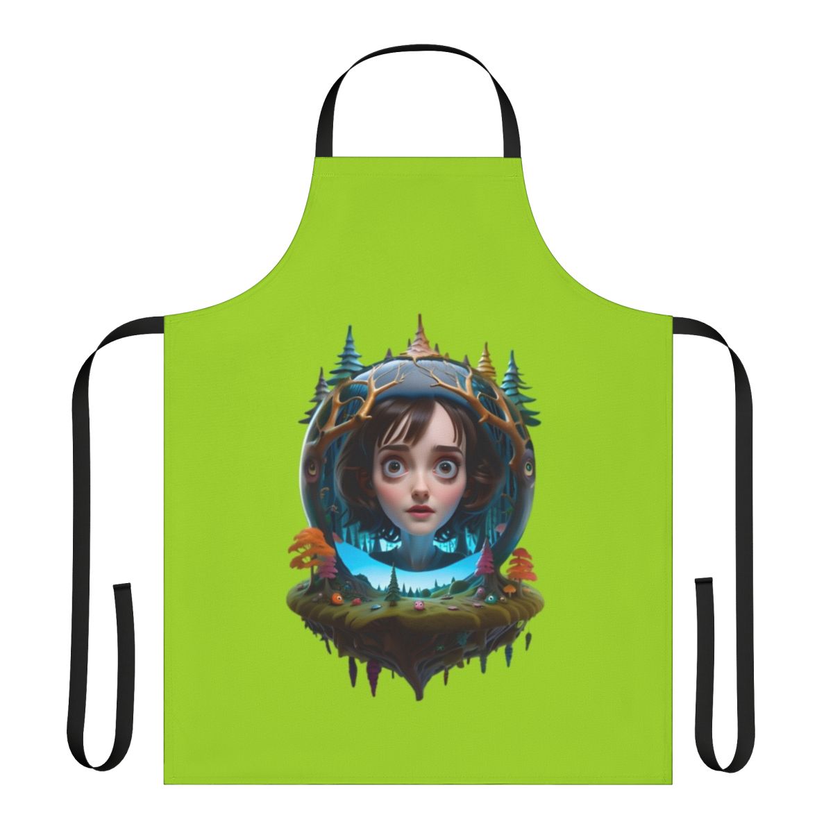 Stranger Things Inspired Joyce Byers Apron with Forest and Upside Down Elements