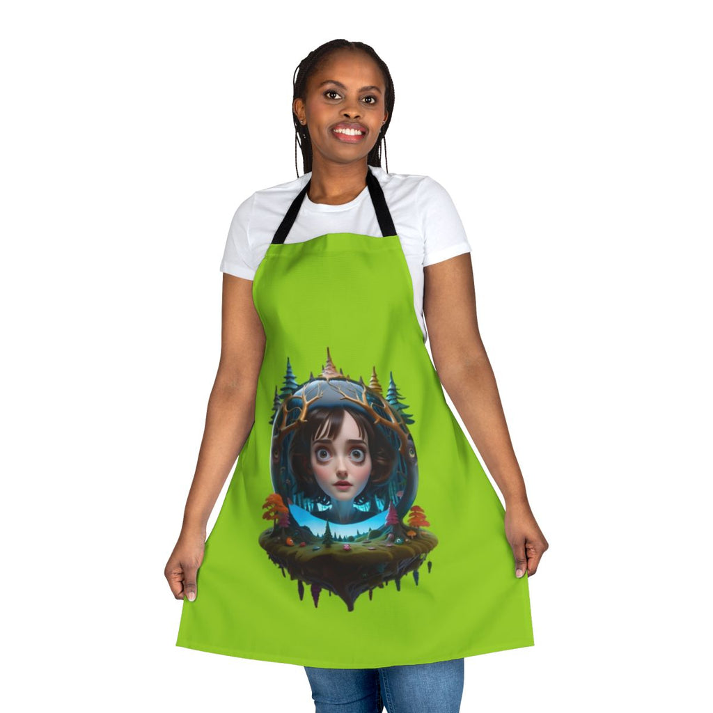 Stranger Things Inspired Joyce Byers Apron with Forest and Upside Down Elements