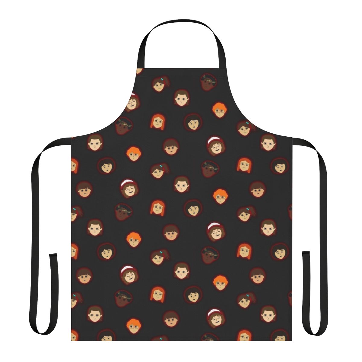 Stranger Things inspired apron featuring the iconic characters and scenes from the popular TV show