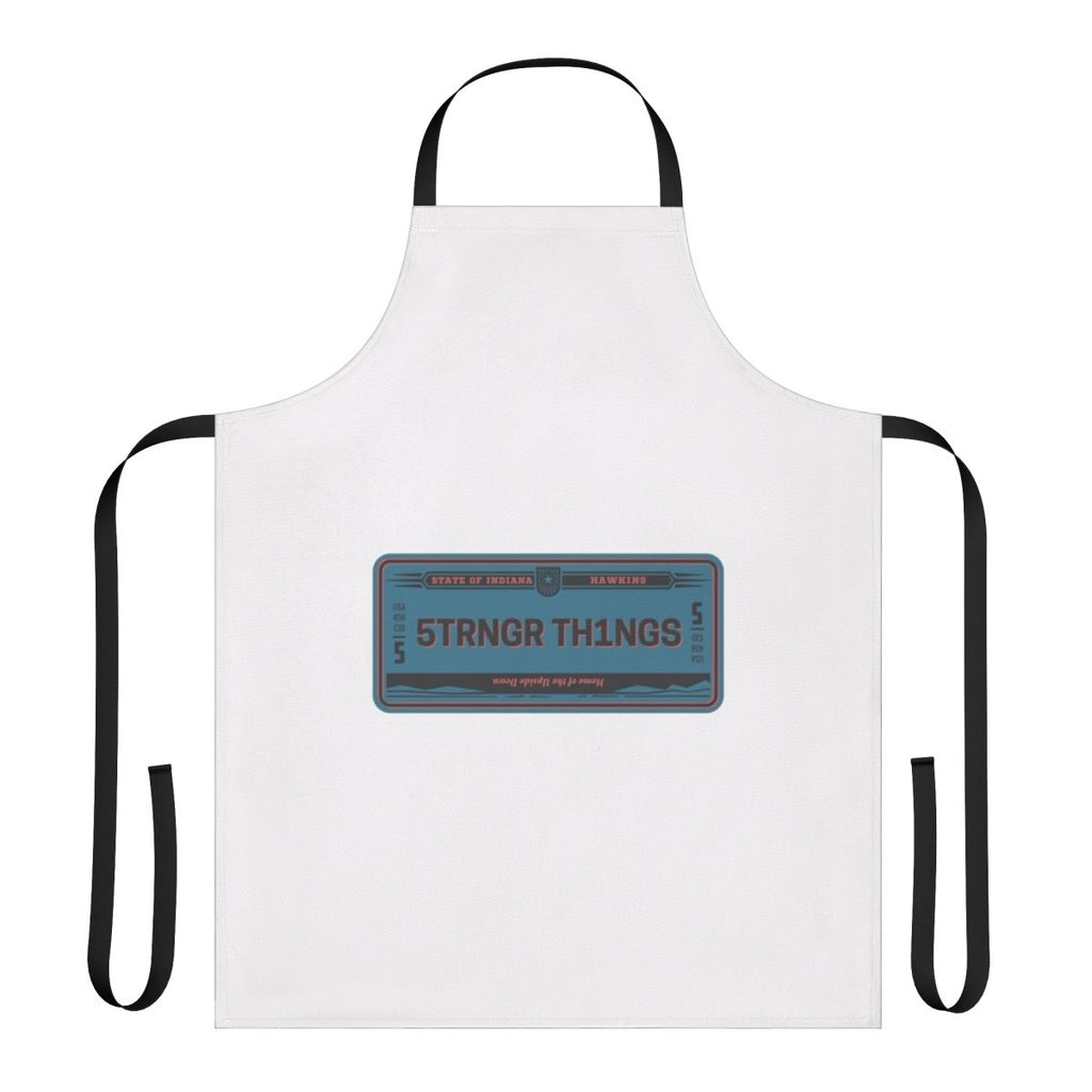 Stranger Things themed apron featuring a license plate design