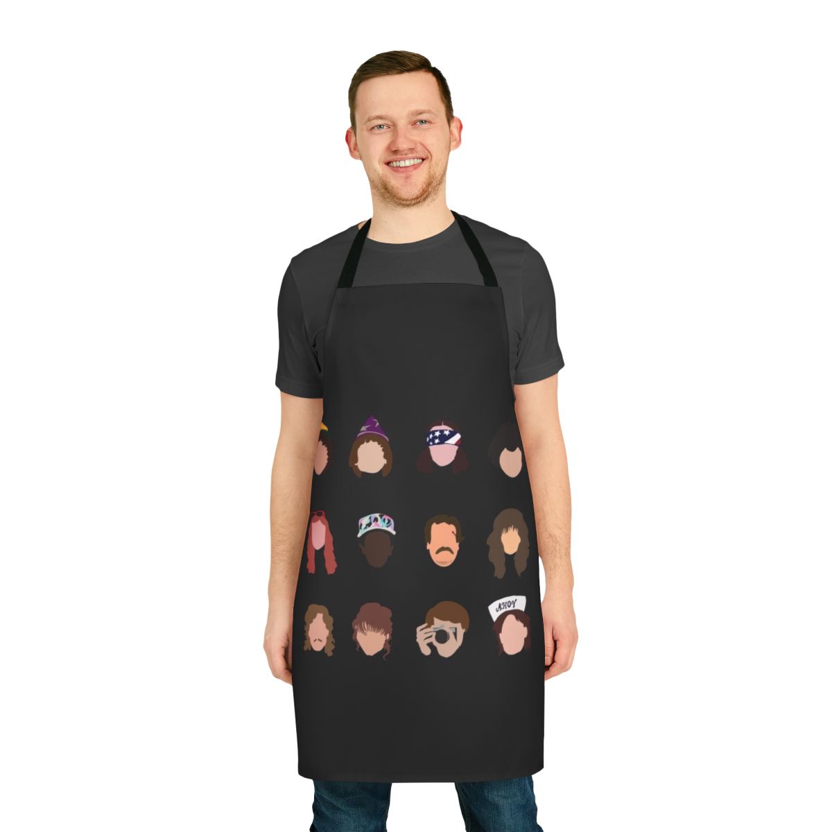 Stranger Things inspired makeup bag apron featuring fan art design