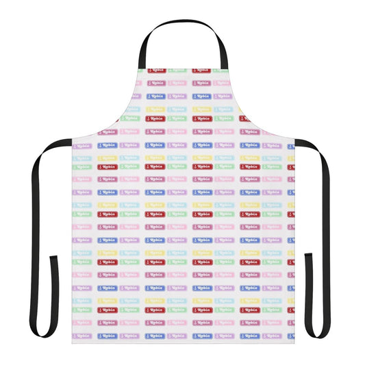 Stranger Things themed apron featuring Robin Buckley's name tag design