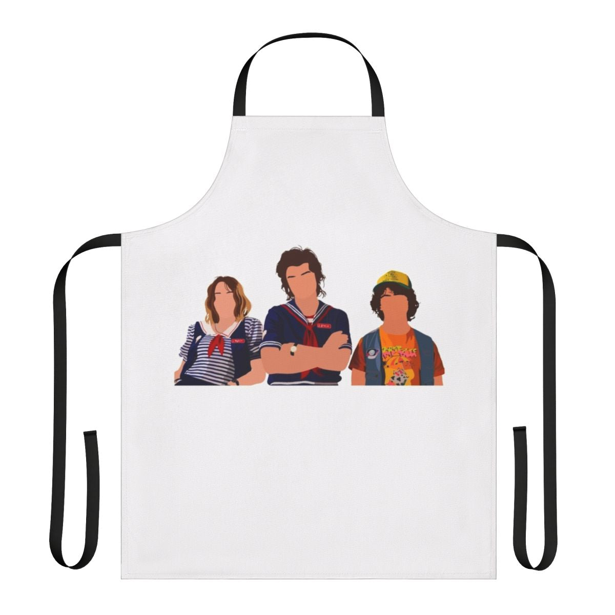Stranger Things Scoops Ahoy themed apron featuring characters and imagery from the popular Netflix series