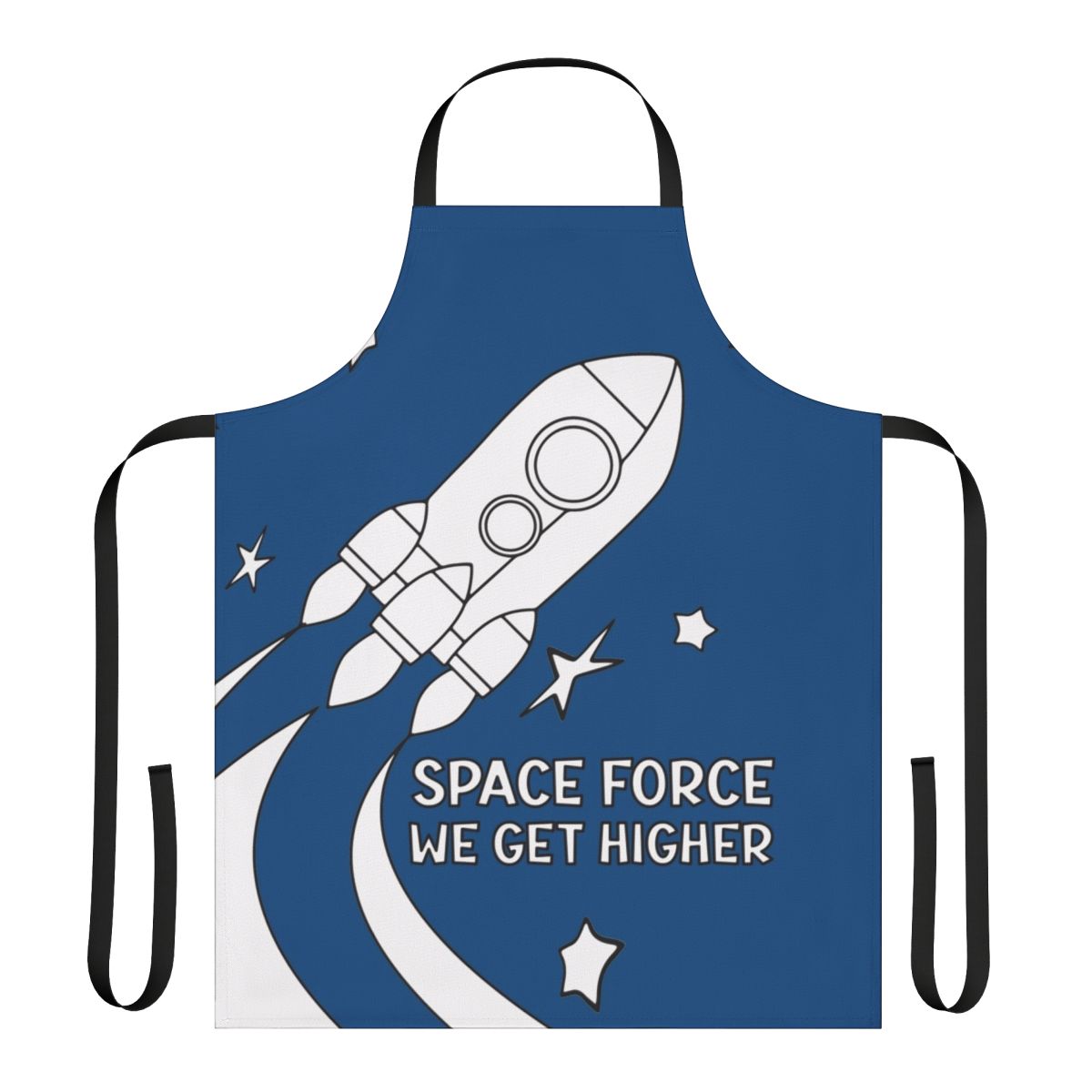 Stranger Things inspired sci-fi apron with "We Get Higher" design