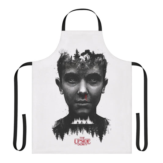 Stranger Things inspired surreal, fantasy-themed apron with a dark, horror-like design