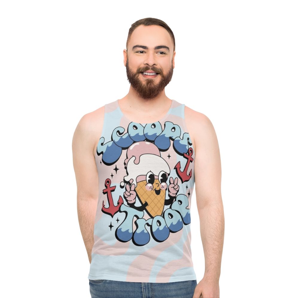 Stranger Things Unisex Tank Top Featuring Scoop Troop Characters