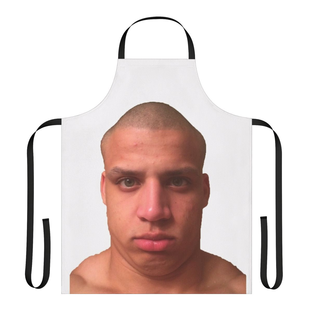 Streamer-inspired novelty apron featuring tyler1 selfie
