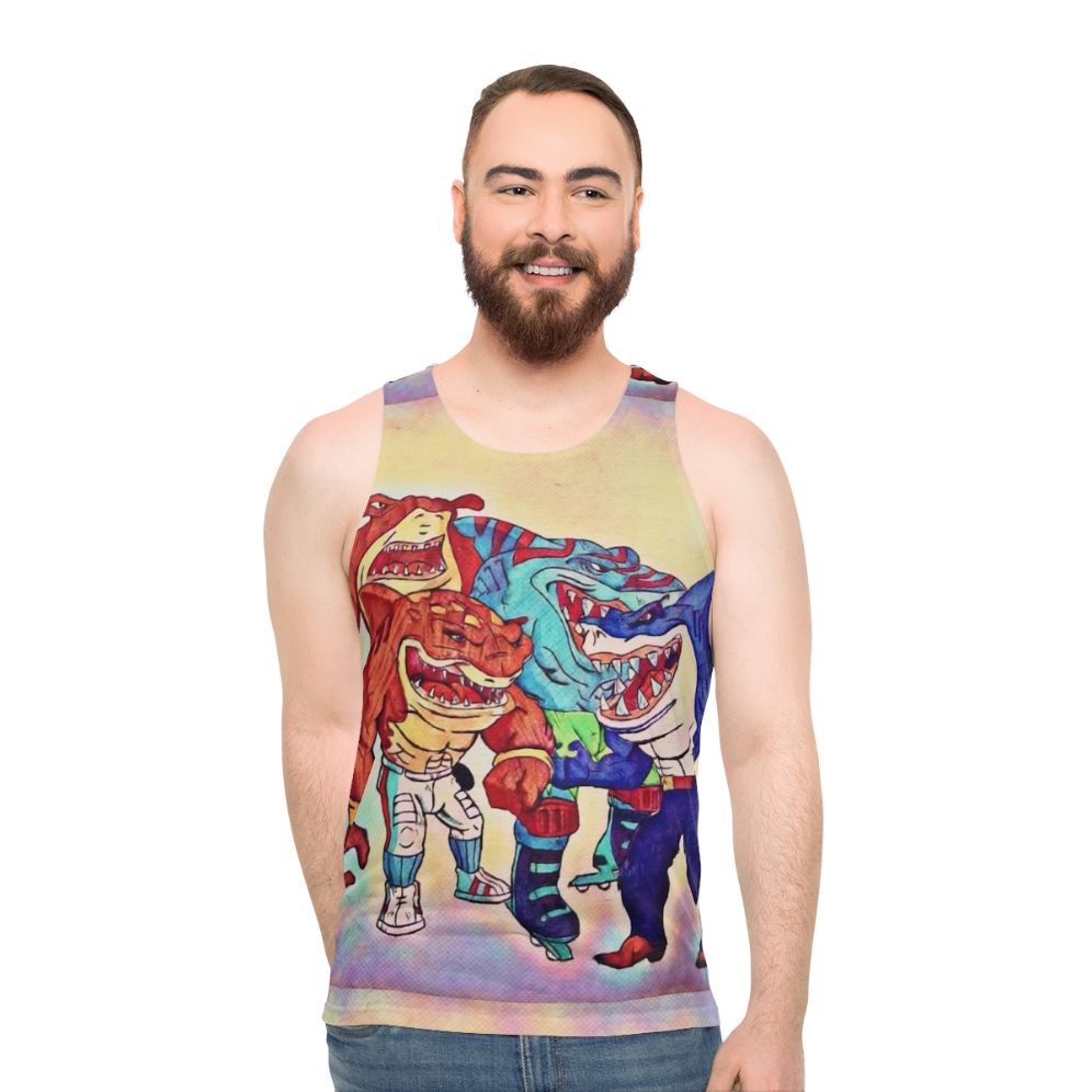Street Sharks Unisex Tank Top with Colorful Shark Print