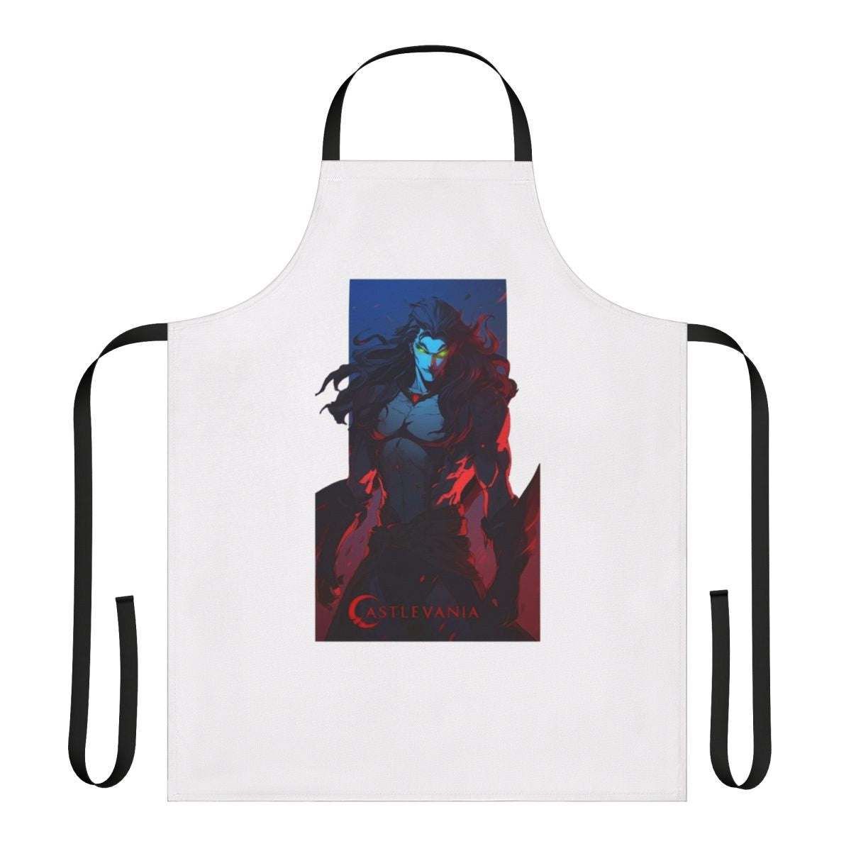 Castlevania Striga full body sticker apron featuring the Striga character from the Castlevania Netflix series
