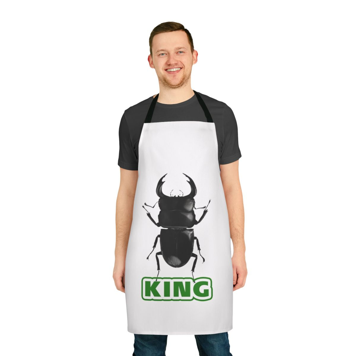 Black beetle apron with glittering insect design