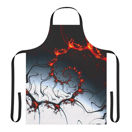 Striking fractal apron with a fiery, abstract design