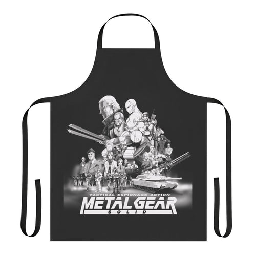 A high-quality metal gear-inspired apron for gamers and cooking enthusiasts.