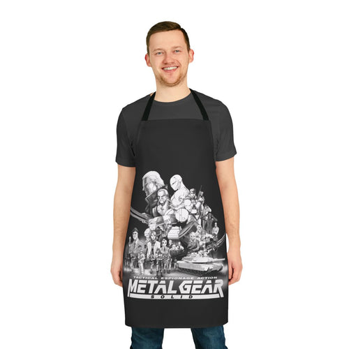 A high-quality metal gear-inspired apron for gamers and cooking enthusiasts.