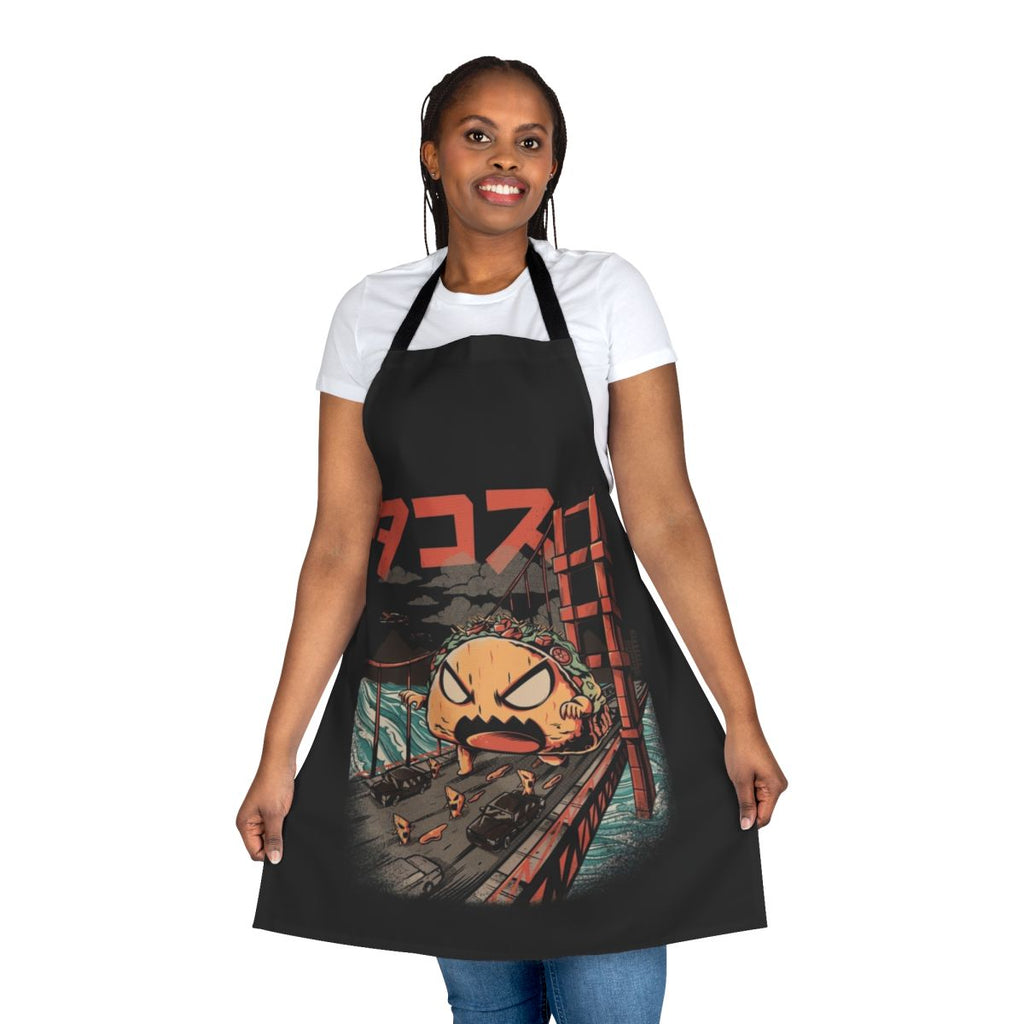 Kaiju-inspired apron with a bold monster design