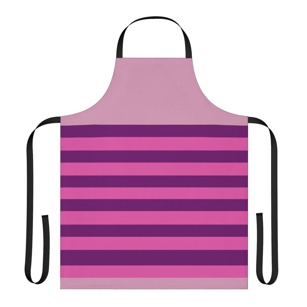 Striped apron with a Cheshire Cat inspired design