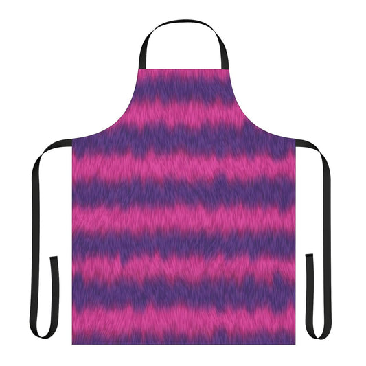 Striped apron featuring the Cheshire Cat from Alice in Wonderland