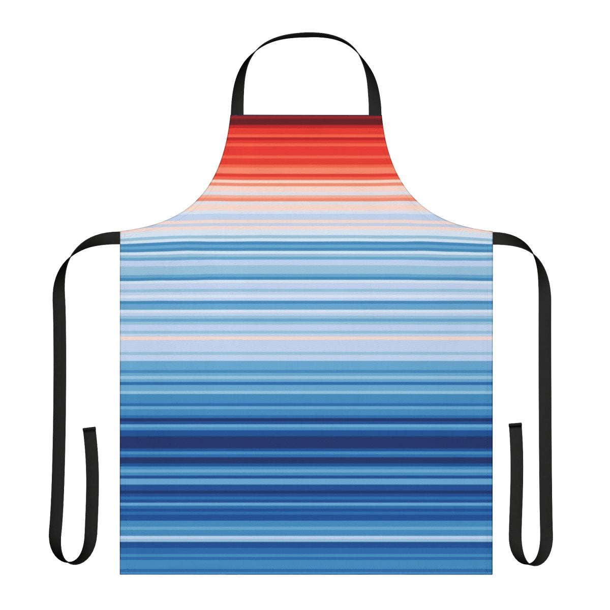 Striped apron featuring climate change temperature data visualization