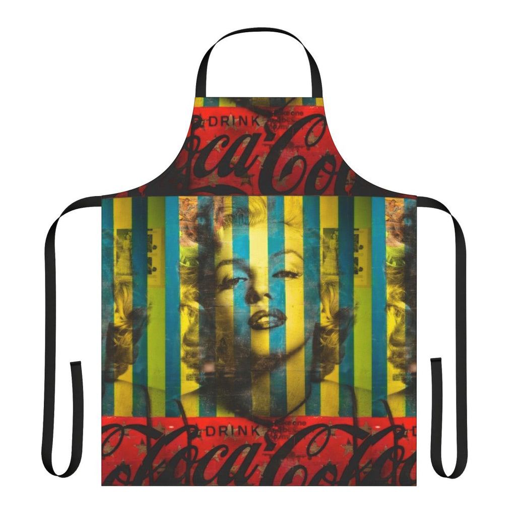 Striped apron with Marilyn Monroe-inspired design