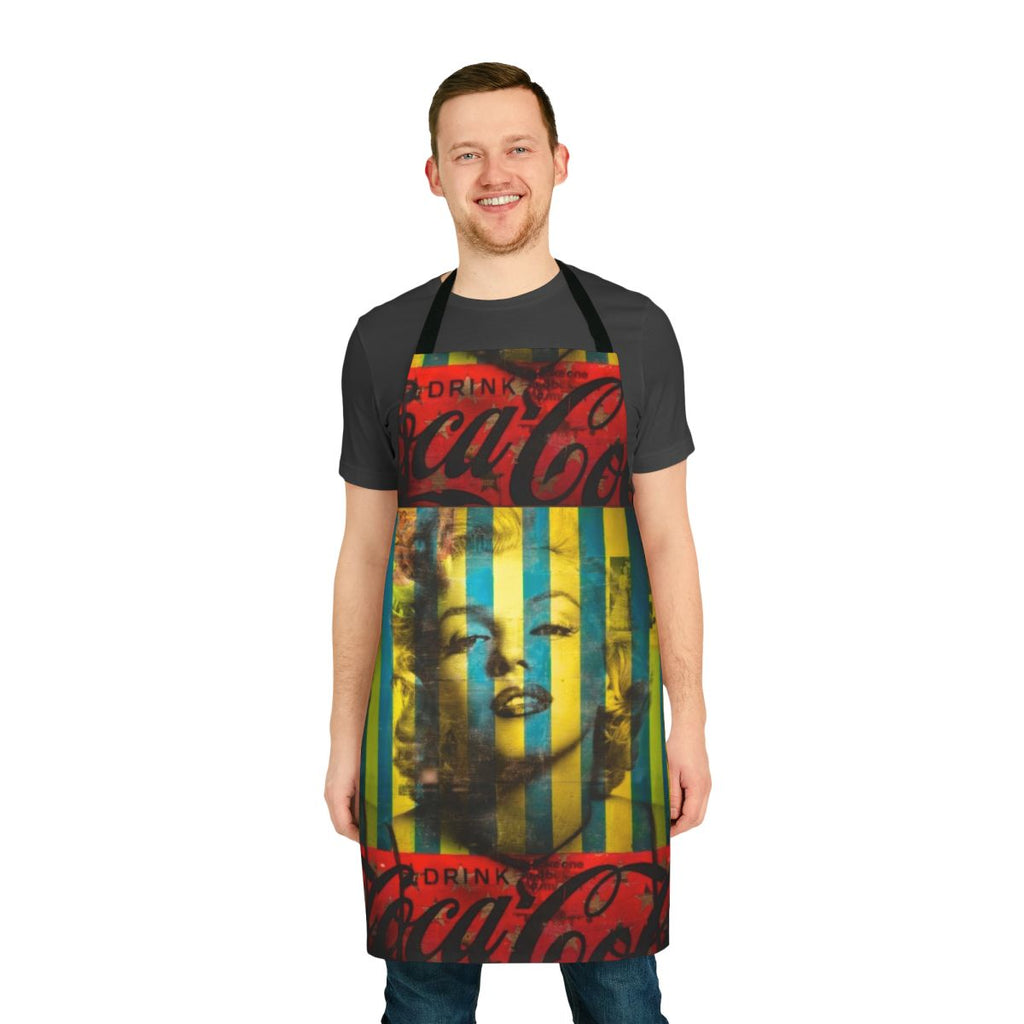 Striped apron with Marilyn Monroe-inspired design