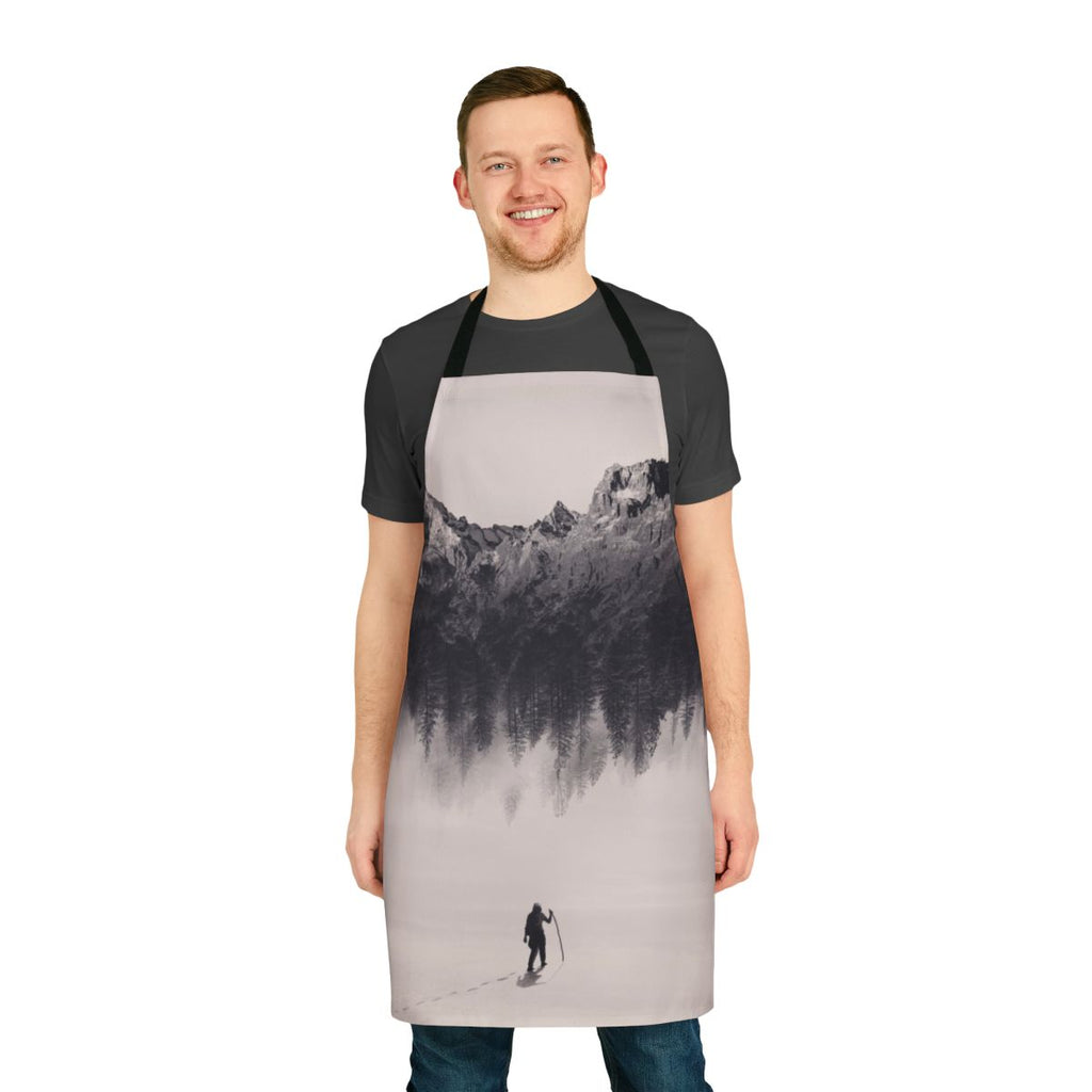 Stylish adventure apron featuring a nature-inspired double exposure design