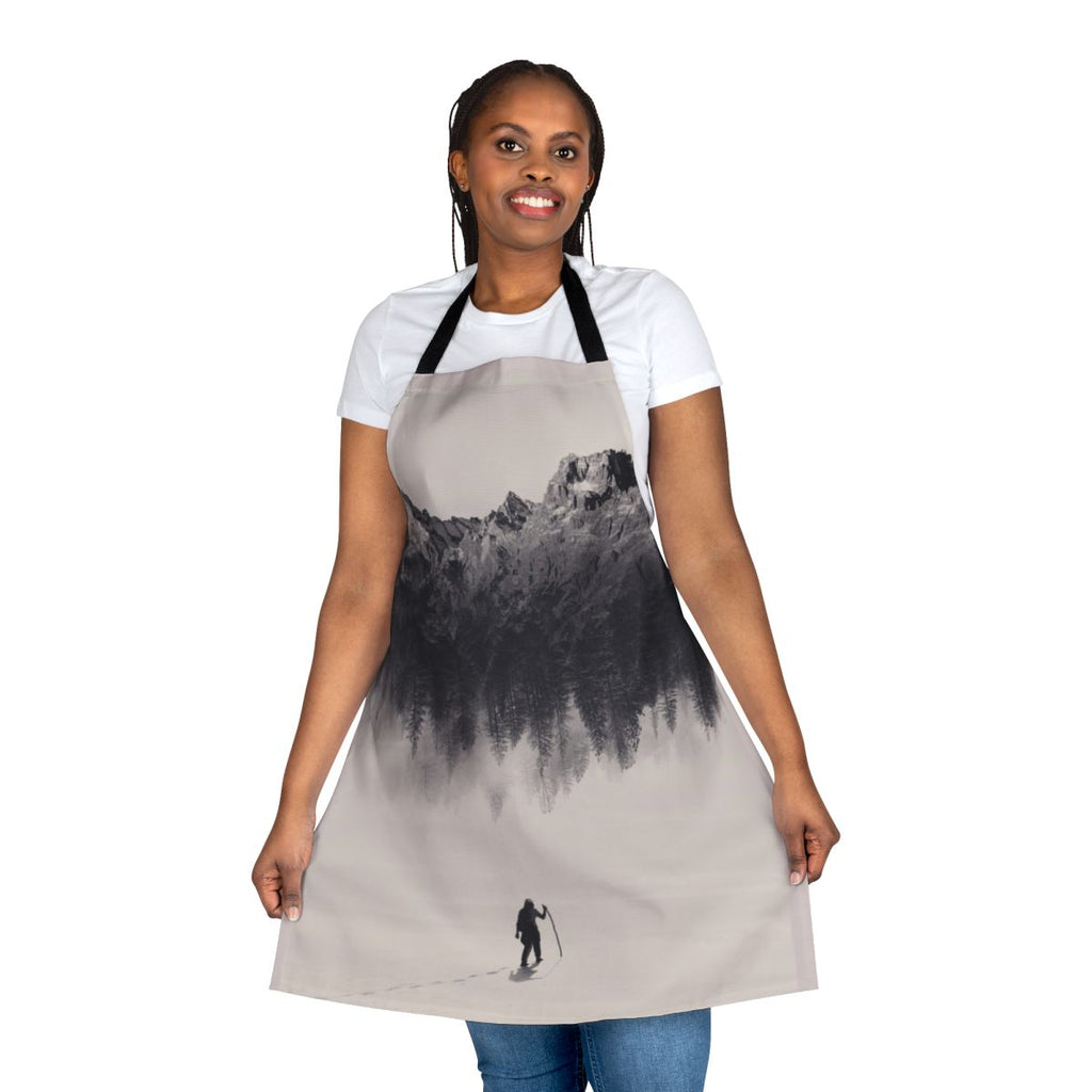 Stylish adventure apron featuring a nature-inspired double exposure design