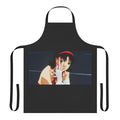 Blue apron with anime and movie-inspired design