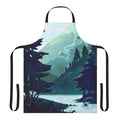 Canadian mountain landscape with a sunset or sunrise, printed on an apron