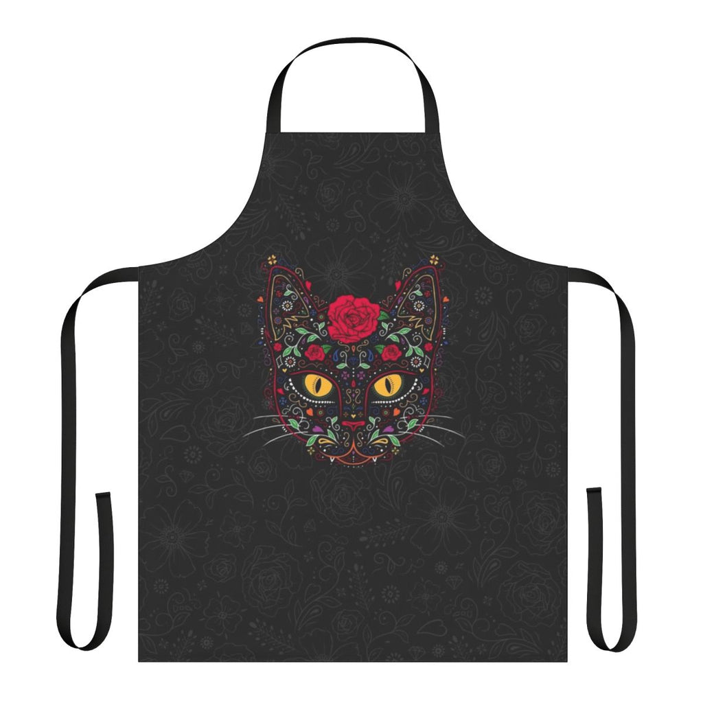 Day of the Dead Kitty Cat Sugar Skull Apron