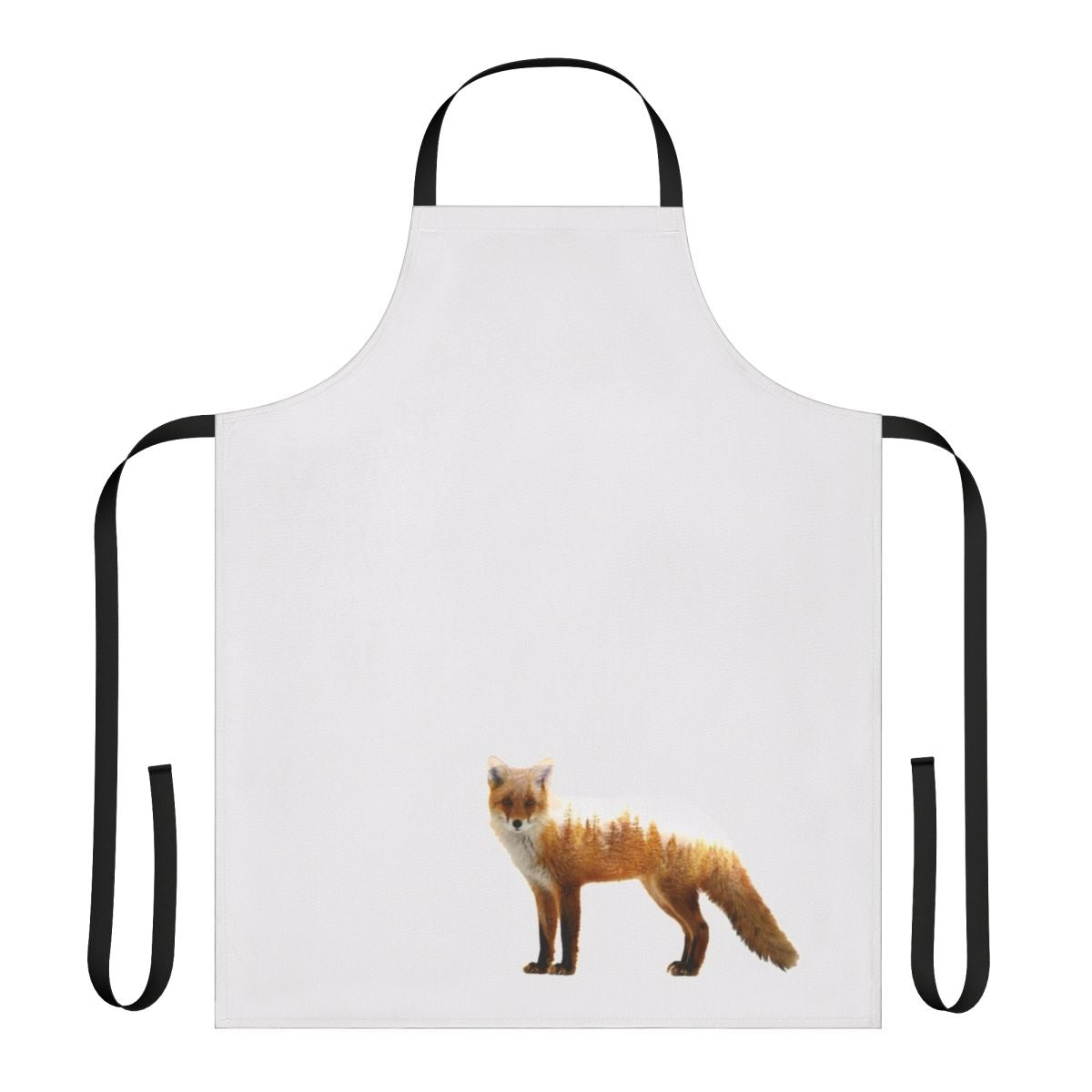 Forest fox with double exposure design printed on high-quality apron