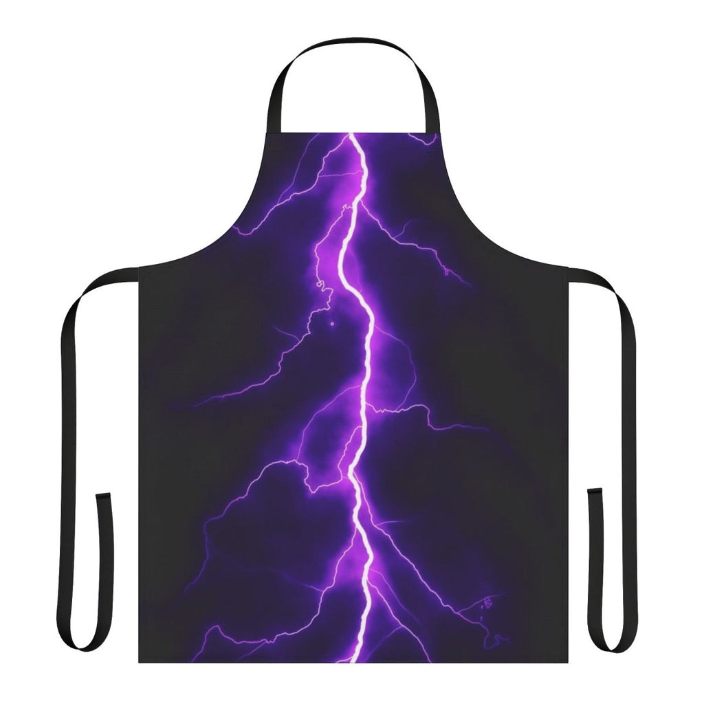 Purple thunder bolt design on a high-quality apron