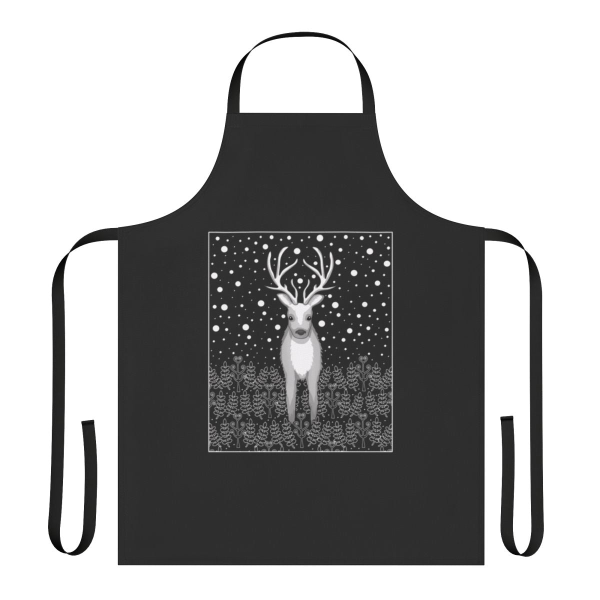 Elegant reindeer apron with a winter wildlife design