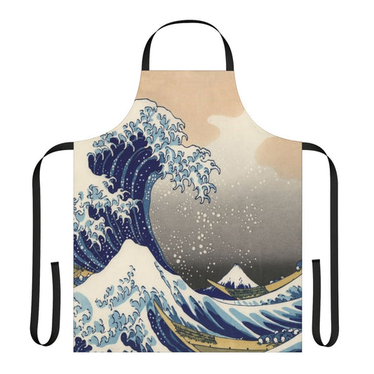 Vibrant and durable apron featuring the iconic Great Wave off Kanagawa design