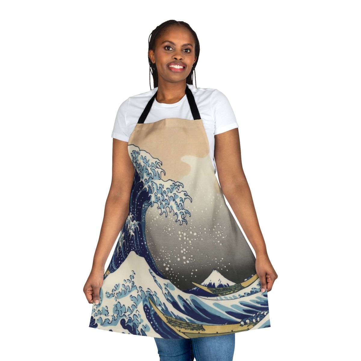 Vibrant and durable apron featuring the iconic Great Wave off Kanagawa design